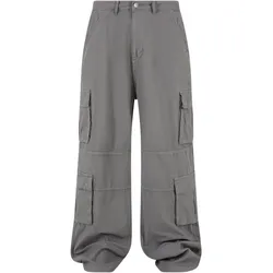 Cargoshorts DEF "DEF Herren DEF Cargohosen", Herren, Gr. 32, Normalgrößen, grau, 100% Baumwolle, unifarben, loose fit, Hosen