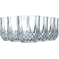 Cristal d'Arques Paris Longchamp - 6 Gläser niedrig 32 cl - 6 Stück - aus Kwarx - für Wasser, Säfte und andere Softs - Glanz, Transparenz und hohe Widerstandsfähigkeit