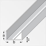 alfer Rechteck-U 1 m, 29.5 x 53.6 x 2.4 mm Aluminium roh blank