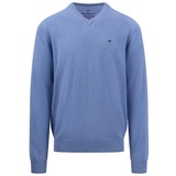 FYNCH-HATTON Strickpullover, Gr. L, crystal blue, - Hatton V-Neck Blau