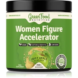 GreenFood Nutrition Women Figure Accelerator Pulver zur Förderung der Fettverbrennung Geschmack Juicy Apple 240 g