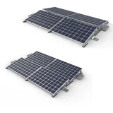 Komplette Montageset für 4 Solar Module geeignet für Flachdach, Garagedach und ebener Boden bis zu 5° Dachneigung, Aufstellungwinkel 10°, Süden oder Ost-West Ausrichtung