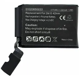 AccuCell Akku passend für die Apple iWatch 2 42mm Li-Polymer Akku A1761, 3,77V, 330mAh, 1,2Wh