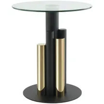 Kayoom Beistelltisch Gold Metall, Glas, rund, 46x52x46 cm