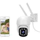 HiKam A9 PT Überwachungskamera Aussen, Ultra HD 2K Auflösung, Kabellose IP WLAN Outdoor Kamera Schwenkbar mit Personenerkennung, Sirene, 30m Nachtsicht, 2-Wege Audio,App,IP66 Wasserdicht,Cloud in DE