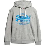 Superdry Neon Vl Graphic Kapuzenpullover Athletic Grey Marl M