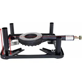 All'Grill Hockerkocher ohne Zündsicherung + Gusseisenpfanne 40 cm Ø Camping, Freizeit, Profiköche