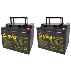 Ersatzakku für Shoprider Norderney, Pellworm, Südfall 2x Kung Long 12V 50Ah Blei Akku Zyklenfest AGM VRLA
