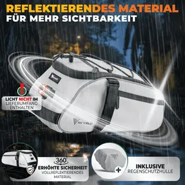 MIVELO 3in1 Gepäckträgertasche NEO reflektierend 9L