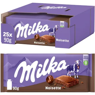 MILKA Noisette – Alpenmilch-Schokoladentafel mit zart-cremiger Haselnussfüllung – 90g