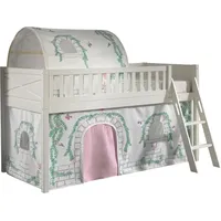 58 aufm Kessel Kinderbett Karyl 208x114x135 Massivholz Weiß Textilset