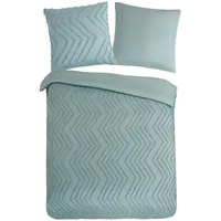 PURE luxury collection Bettwäsche Zigzag, Jadegrün, Textil, Uni 135x200
