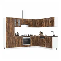 VidaXL 14-tlg. Küchenschrank-Set Porto Räuchereiche Holzwerkstoff