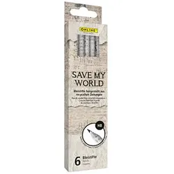 ONLINE® Save My World Bleistifte HB grau, 6 St.