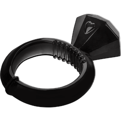 Penisring mit Diamant-Klitorisreizer, 3 cm, schwarz