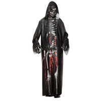 Underwraps Kostüm Realistisches Skelett, Schnelle gruselige Verkleidung für kleines Geld schwarz 134-146
