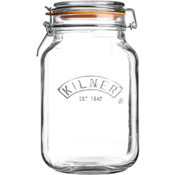KILNER Bügelverschlussglas eckig 1,5 Liter Vorratsglas Einmachglas