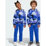 Adidas Essentials Allover Print Kids Hoodie-Set Semi Cobalt Blue / Semi Lucid Blue / White 104