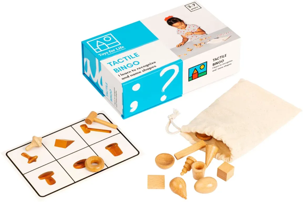Taktiles Bingo Spiel - Fördert Tastsinn und Wortschatz, ab 3 Jahren, 2-6 Spieler - Toys for Life - Inkl. Spielanleitung
