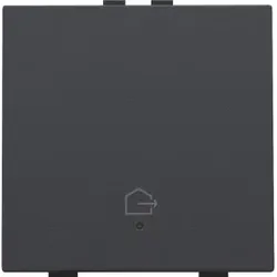 Niko Züblin 122-52921 Einfach Taster mit LED und Komfort Sensoren für Niko Home Control, Symbol „Haus verlassen“, anthracite coated 12252921