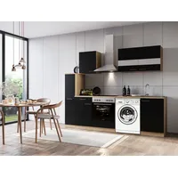 Respekta Küchenzeile Merle 250 cm Schwarz