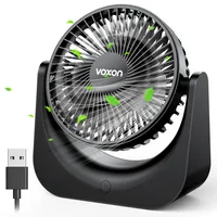 VOXON USB Tischventilator, Mini Ventilator mit 5 Geschwindigkeiten, Ventilator