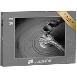 puzzleYOU Puzzle Töpferhandwerk in Bangladesch, schwarz-weiß, 500 Puzzleteile, puzzleYOU-Kollektionen Fotokunst