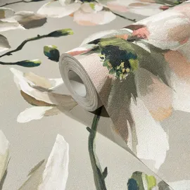 Marburg Vliestapete Flora 10 m 47464 Beige/Orange/Weiß