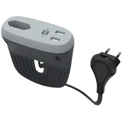 Steckdose BRENNENSTUHL, grau (anthrazit, grau), Kunststoff, Steckdosen, Gaming-Steckdose für die Nutzung direkt am Sofa, mit zwei USB-Ports