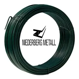 Niederberg Metall Spanndraht 2mm - Bindedraht Grün Ummantelt - Maschendraht Zaun Metall Draht