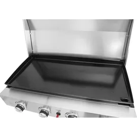 Habitat et Jardin Gas-Plancha mit 4 Brennern und Deckel 10 kW Grau