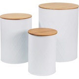 Neuetischkultur Vorratsdosen 3er-Set weiß mit Holzdeckel