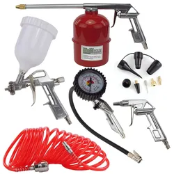 Druckluft Set Reifenfüller Ausblaspistole Farbspritzpistole Sprühpistole Spir...