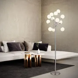 GLOBO Stehlampe Wohnzimmerlampe Stehleuchte LED Beistelllampe 12 Flammig Glas H 200 cm