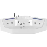 Beliani Whirlpool-Badewanne, Weiß Kunststoff, Freiform, 150x56x211 cm Badezimmer,,Badewannen