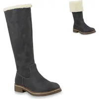 Stiefelparadies Klassische Damen Stiefel Warm Gefütterte Boots Winter Schuhe