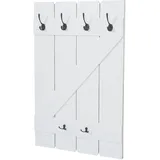 Mendler Wandgarderobe HWC-D13, Garderobe Garderobenpaneel, 6 Haken 91x60cm ~ weiß lackiert
