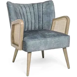 Sessel Virna mit Stoff-Bezug, Blau