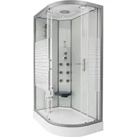 Home Deluxe Duschkabine mit Wasserfall und Rückenmassage WHITE PEARL - 120x80 cm Rechts