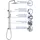Marwell Duschsystem Bayala Square eckig Silber 118 cm