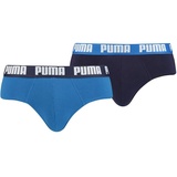 Puma Basic Brief Unterhose Slip mit Stretch-Anteil im 2er-Pack, Royal, L