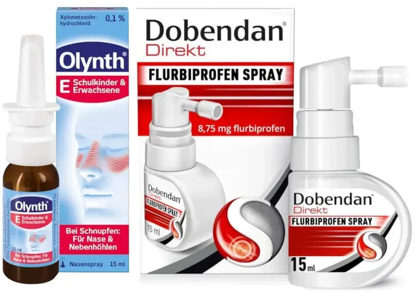 Vorteilsset  - Olynth 1% Nasenspray + Dobendan direkt Flurbiprofen Spray Set 1 Sparset