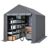 Multifunktions-Gerätehaus Dunkelgrau Fahrradgarage, Gartenhaus, Werkzeugzelt, Lagerzelt – 296x190x200cm - Dunkelgrau