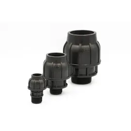 Gebo PE Rohr Verschraubung 63 mm x 2 Zoll schwarz