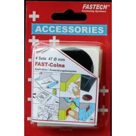 FASTECH® Klettpunkte 684-330 Ø 47 mm Schwarz 4 Paar