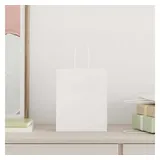 vidaXL Papiertragetaschen 250 Stk. mit Henkeln Weiß 18x8x22 cm