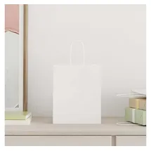 vidaXL Papiertragetaschen 250 Stk. mit Henkeln Weiß 18x8x22 cm