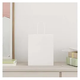 vidaXL Papiertragetaschen 250 Stk. mit Henkeln Weiß 18x8x22 cm