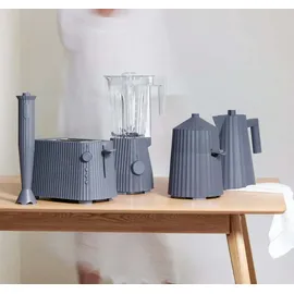 Alessi Plissé MDL08RA G - Design Set Bestehend aus Zwei Toasterzangen, aus Edelstahl und aus Thermoplastischem Harz, Grau