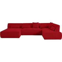 Lisa Design Onyx - wohnlandschaft modularen rechten Winkel - 7 Sitzplätze - aus 3D-Mesh-Gewebe , Rot - Rot